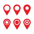 Red maps pin. Location map icon. Location pin. Pin icon vector. Royalty Free Stock Photo