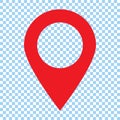 Red maps pin. Location map icon. Location pin. Pin icon vector. Royalty Free Stock Photo