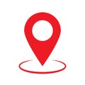 Red maps pin. Location map icon. Location pin. Pin icon vector. Royalty Free Stock Photo