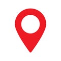 Red maps pin. Location map icon. Location pin. Pin icon vector. Royalty Free Stock Photo