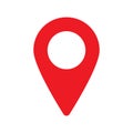Red maps pin. Location map icon. Location pin. Pin icon vector. Royalty Free Stock Photo