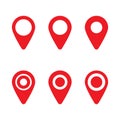 Red maps pin. Location map icon. Location pin. Pin icon vector. Royalty Free Stock Photo