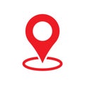 Red maps pin. Location map icon. Location pin. Pin icon vector. Royalty Free Stock Photo