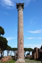 Red marble corinthian column
