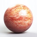 A red marble planet with reflection on white background Royalty Free Stock Photo