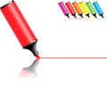 Red marker drawing line Royalty Free Stock Photo