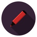 Red marker icon in flat design.