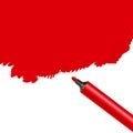 Red marker pen spot isolated on a white background. Scribble stain artistic artwork
