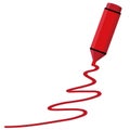 Red marker with scribbled space for text Royalty Free Stock Photo