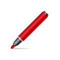 Red Marker on White Background. Vector Royalty Free Stock Photo
