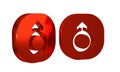 Red Mars symbol icon isolated on transparent background. Astrology, numerology, horoscope, astronomy.