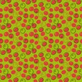 Red martini bianco olives on a green background style pattern