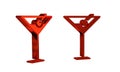 Red Martini glass icon isolated on transparent background. Cocktail icon. Wine glass icon. Royalty Free Stock Photo