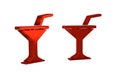 Red Martini glass icon isolated on transparent background. Cocktail icon. Wine glass icon. Royalty Free Stock Photo