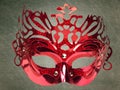 Red mask , on black background. clipping path Royalty Free Stock Photo