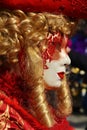 Red mask and wig, Venice, Italy, Europe Royalty Free Stock Photo