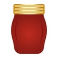 Red mason bottle or glass jars flat color icon for apps and websites