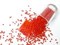 Red masterbatch granule Royalty Free Stock Photo