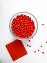 Red masterbatch granule Royalty Free Stock Photo