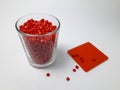 Red masterbatch granule Royalty Free Stock Photo