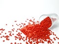 Red masterbatch granule Royalty Free Stock Photo