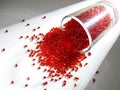 Red masterbatch granule Royalty Free Stock Photo