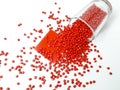 Red masterbatch granule Royalty Free Stock Photo