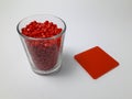 Red masterbatch granule Royalty Free Stock Photo