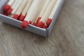 Red Match Sticks in the Box Royalty Free Stock Photo