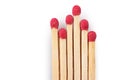 Red matches on white background close up Royalty Free Stock Photo