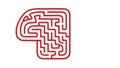 Red Maze Puzzle on White Background Royalty Free Stock Photo