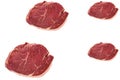 Red meat cut on a white background