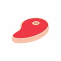 Red meat icon, isometric 3d style