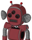 Red Mech With Bubble Head And Square Mouth And Three-Eyed And Double Led Antenna