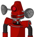 Red Mech With Cone Head And Speakers Mouth And Cyclops Eye