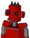 Red Mech With Cylinder Head And Pipes Mouth And Red Eyed And Three Dark Spikes