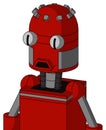 Red Mech With Dome Head And Sad Mouth And Two Eyes Royalty Free Stock Photo