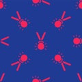 Red Medal icon isolated seamless pattern on blue background. Winner symbol. Vector Royalty Free Stock Photo