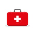 Red Medicine Box Vector Illustration, First Aid Kit Box Image