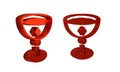 Red Medieval goblet icon isolated on transparent background.