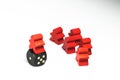 Red Meeple Workers Rise on Strike Royalty Free Stock Photo