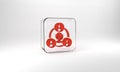 Red Meeting icon isolated on grey background. Business team meeting, discussion concept, analysis, content strategy Royalty Free Stock Photo