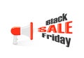 Red megaphone with black friday sale Royalty Free Stock Photo