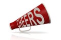 Red megaphone with cheer word Royalty Free Stock Photo