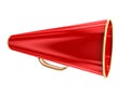 Red megaphone isolated over white Royalty Free Stock Photo