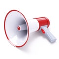 Red megaphone with red button Royalty Free Stock Photo