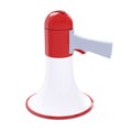 Red megaphone with red button