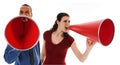 Red Megaphone Team Royalty Free Stock Photo