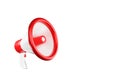 Red megaphone on white background with clipping path, 3D Rendering Royalty Free Stock Photo