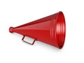 Red megaphone on white